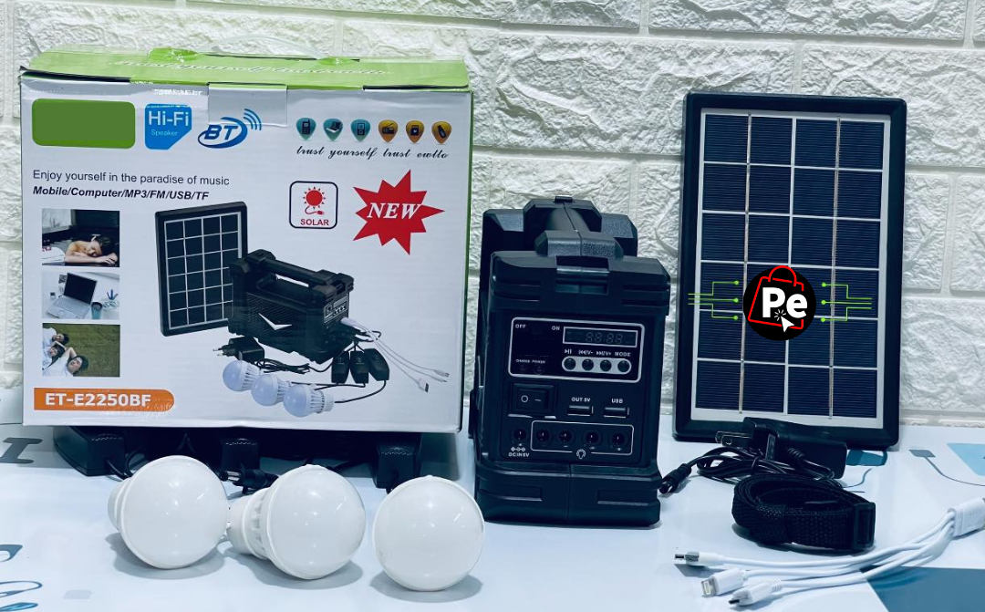 BATERIA 20´000mah+PANEL SOLAR+ACCESORIOS