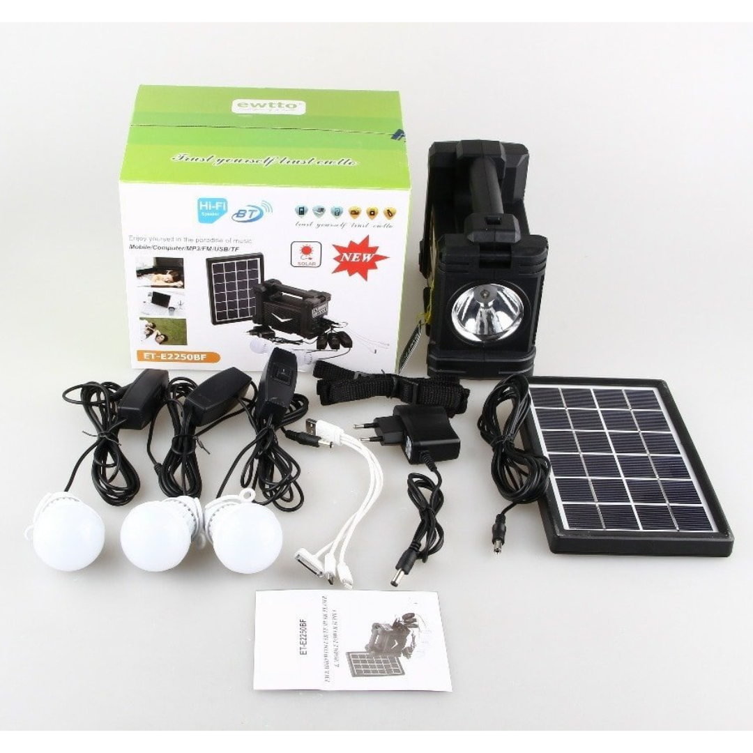 BATERIA 20´000mah+PANEL SOLAR+ACCESORIOS