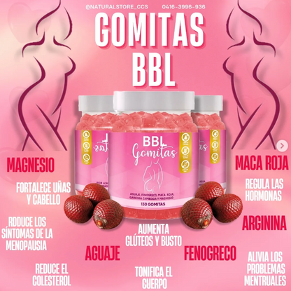Gomitas BBL™ – con Aguaje Natural y Fitoestrógenos para Curvas Femeninas y Equilibrio Hormonal(130 unidades)