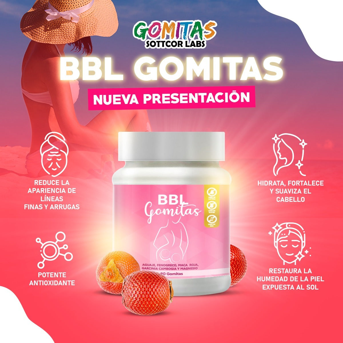 Gomitas BBL™ – con Aguaje Natural y Fitoestrógenos para Curvas Femeninas y Equilibrio Hormonal(130 unidades)