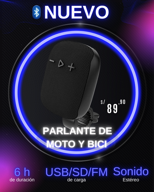 PARLANTE BLUETOOTH PARA MOTO Y BICICLETA